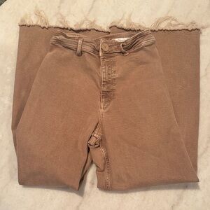 Zara Tan Flare & Wide Leg Jeans